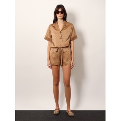 Viscose blend shorts with allover gg logo