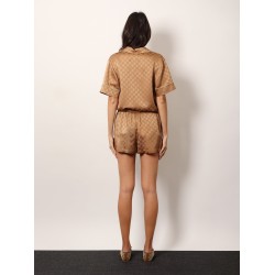 Viscose blend shorts with allover gg logo