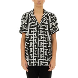 MONOGRAM PRINT PAJAMA SHIRT