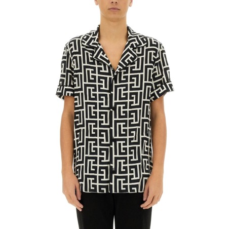 MONOGRAM PRINT PAJAMA SHIRT
