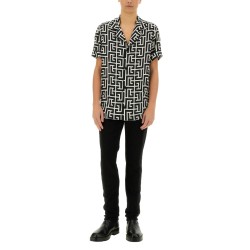 MONOGRAM PRINT PAJAMA SHIRT