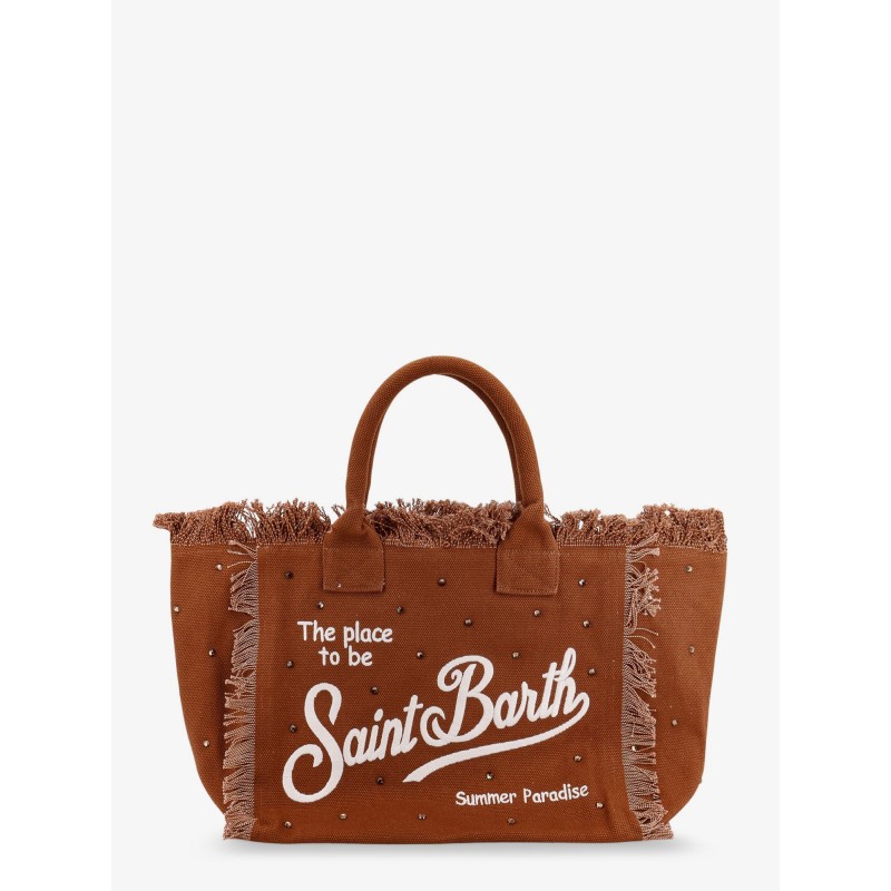 Vanity cotton handbag with rhinestones