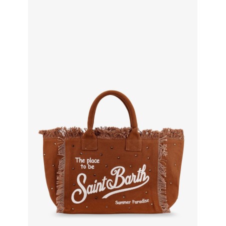 Vanity cotton handbag with rhinestones