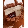 Vanity cotton handbag with rhinestones