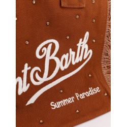 Vanity cotton handbag with rhinestones