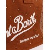 Vanity cotton handbag with rhinestones