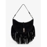 Suede shoulder bag with fringes