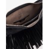 Suede shoulder bag with fringes