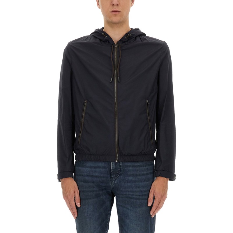 "L-CALFO1" JACKET WITH HOOD AND ZIPPER