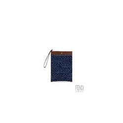 FF Jacquard denim clutch