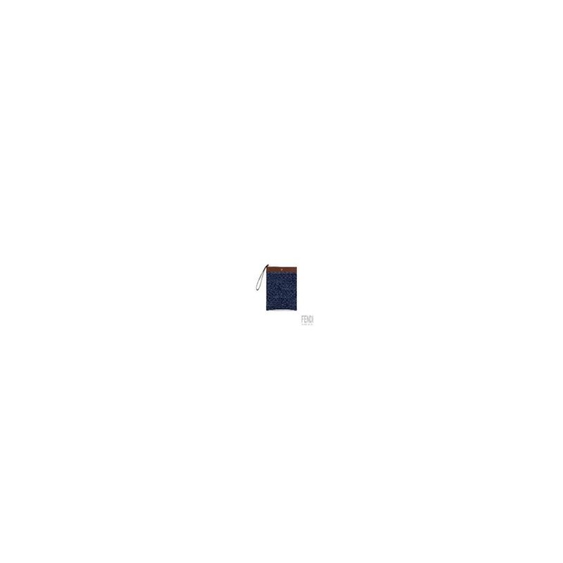 FF Jacquard denim clutch