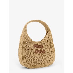 Viscose handbag with rafia effect