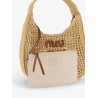 Viscose handbag with rafia effect