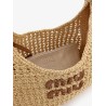 Viscose handbag with rafia effect