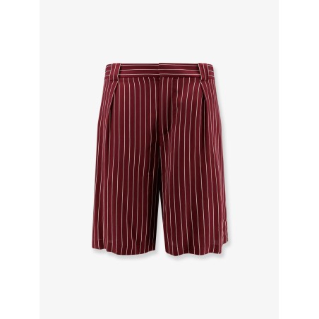 Viscose shorts with pinstripe motif