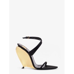 Tallulah 110 satin sandals with sculptural wedge heel