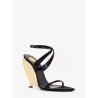 Tallulah 110 satin sandals with sculptural wedge heel