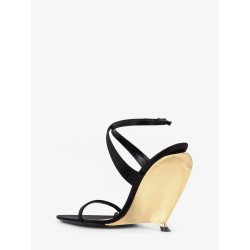Tallulah 110 satin sandals with sculptural wedge heel