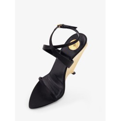 Tallulah 110 satin sandals with sculptural wedge heel