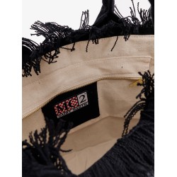Vanity cotton handbag with maxi logo print