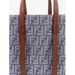 Summer Tote FF jacquard fabric shoulder bag with fringes