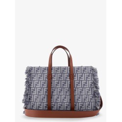 Summer Tote FF jacquard fabric shoulder bag with fringes