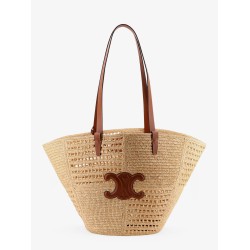 Classic Panier Medium rafia patchwork and leather bag