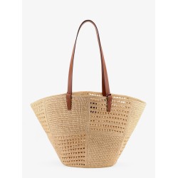 Classic Panier Medium rafia patchwork and leather bag