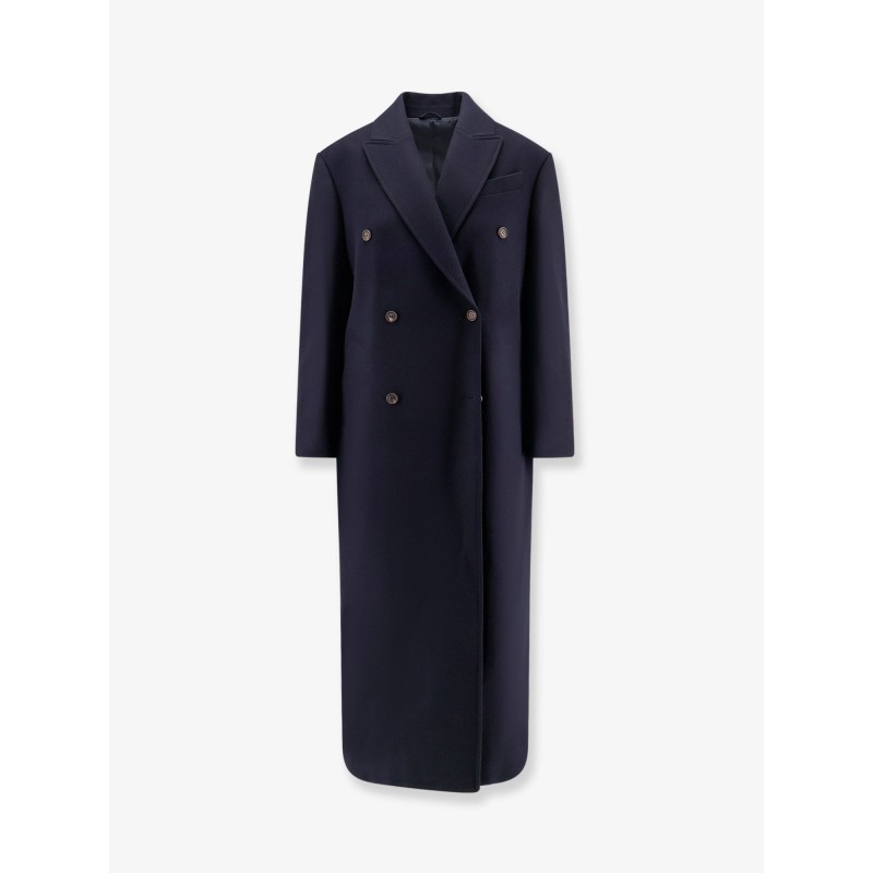 Double-breasted wool coat