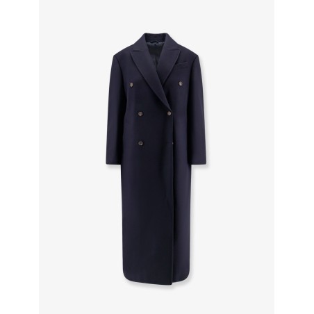 Double-breasted wool coat