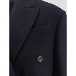 Double-breasted wool coat