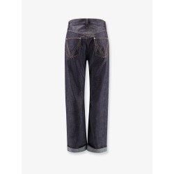 Turned up jeans with straight leg