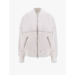 Cotton cardigan with viscose inserts and Monili details