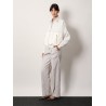 Cotton cardigan with viscose inserts and Monili details