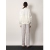 Cotton cardigan with viscose inserts and Monili details