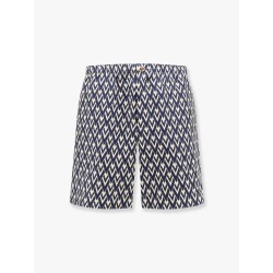 Linen bermuda shorts with toute la v motif