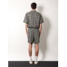 Linen bermuda shorts with toute la v motif