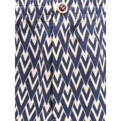 Linen bermuda shorts with toute la v motif