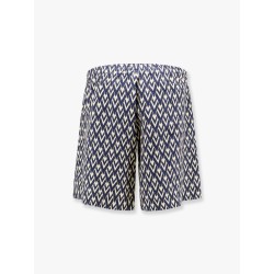 Linen bermuda shorts with toute la v motif