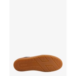 Suede sneakers with leather profiles