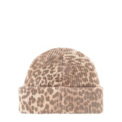 WOOL HAT WITH LEOPARD PATTERN