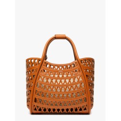 Marines Weaving perforated leather handbag with internal clutch