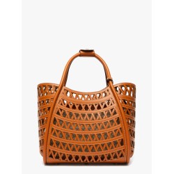 Marines Weaving perforated leather handbag with internal clutch