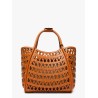 Marines Weaving perforated leather handbag with internal clutch