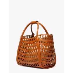 Marines Weaving perforated leather handbag with internal clutch