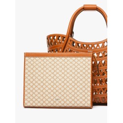 Marines Weaving perforated leather handbag with internal clutch