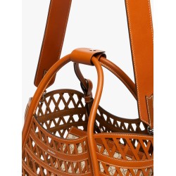 Marines Weaving perforated leather handbag with internal clutch