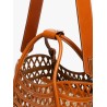 Marines Weaving perforated leather handbag with internal clutch