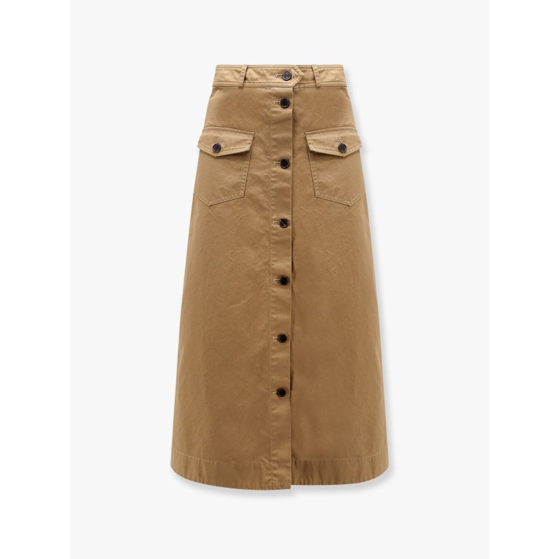 Serge cotton midi skirt