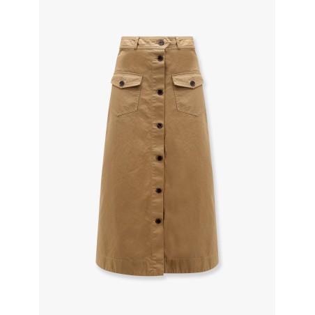 Serge cotton midi skirt